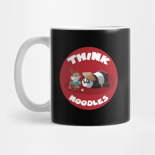 Think noodles funny lazy panda Mug